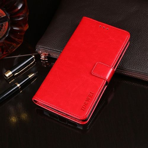 For Samsung Galaxy S24 Ultra 5G idewei Crazy Horse Texture Leather Phone Case(Red) - HoMEdemic™ 