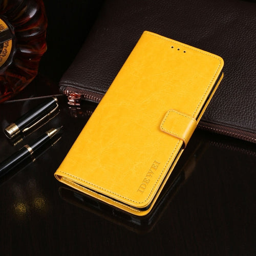 For Samsung Galaxy S24 Ultra 5G idewei Crazy Horse Texture Leather Phone Case(Yellow) - HoMEdemic™ 