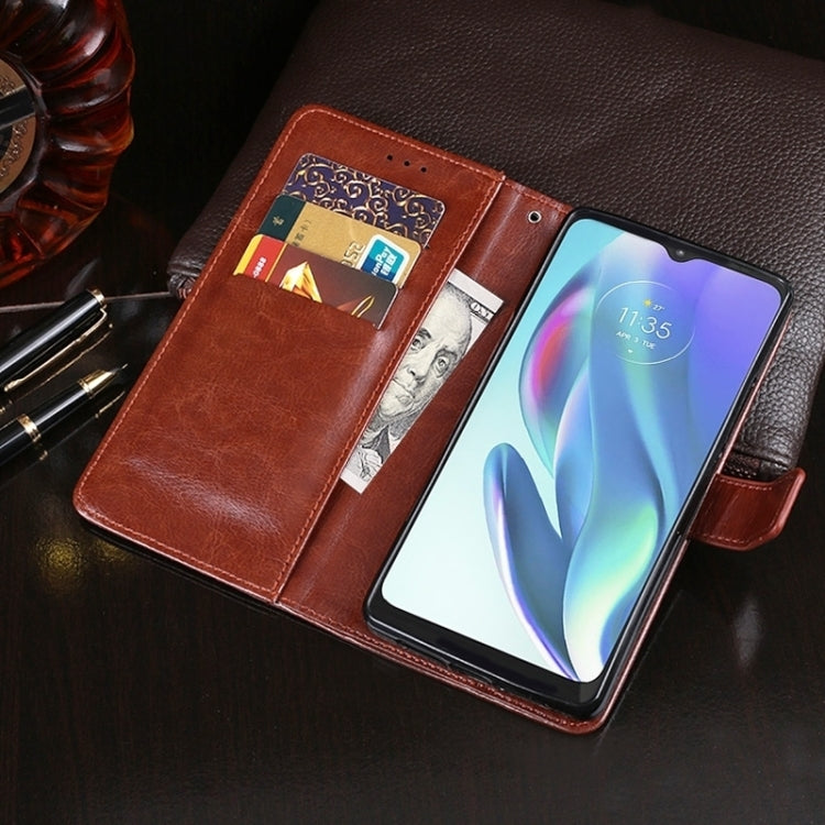 For iPhone 15 Plus idewei Crazy Horse Texture Leather Phone Case with Holder(Brown) - HoMEdemic™ 
