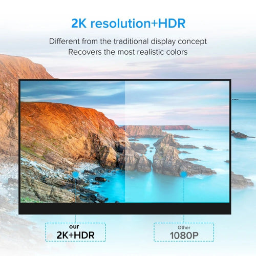 17.3 inch UHD 2560x1440P IPS Screen Portable Monitor(No Charger) - HoMEdemic™ 