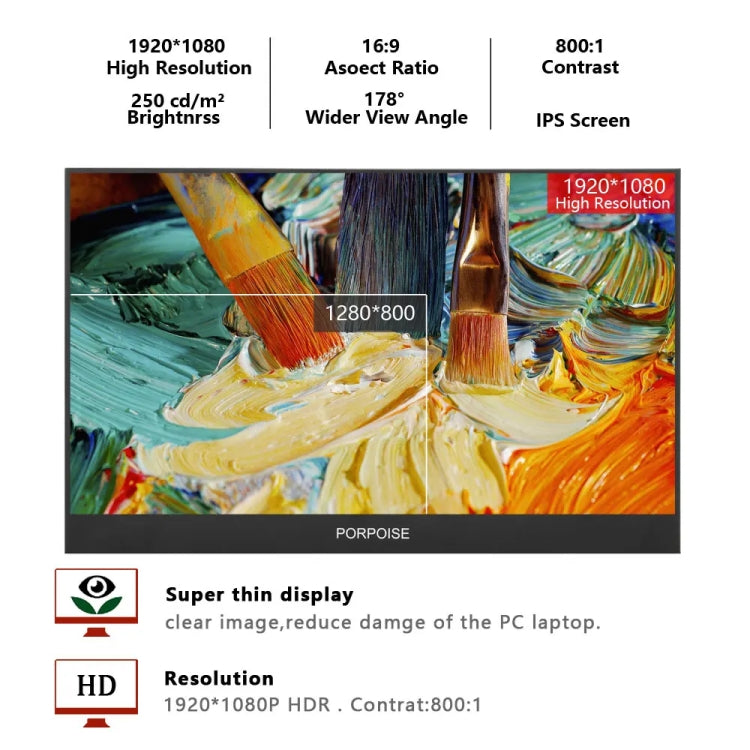17.3 inch FHD 1920x1080P IPS Screen Portable Monitor(No Charger) - HoMEdemic™ 