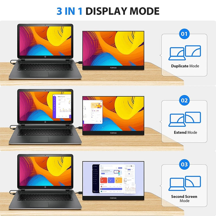 17.3 inch FHD 1920x1080P IPS Screen Portable Monitor(No Charger) - HoMEdemic™ 