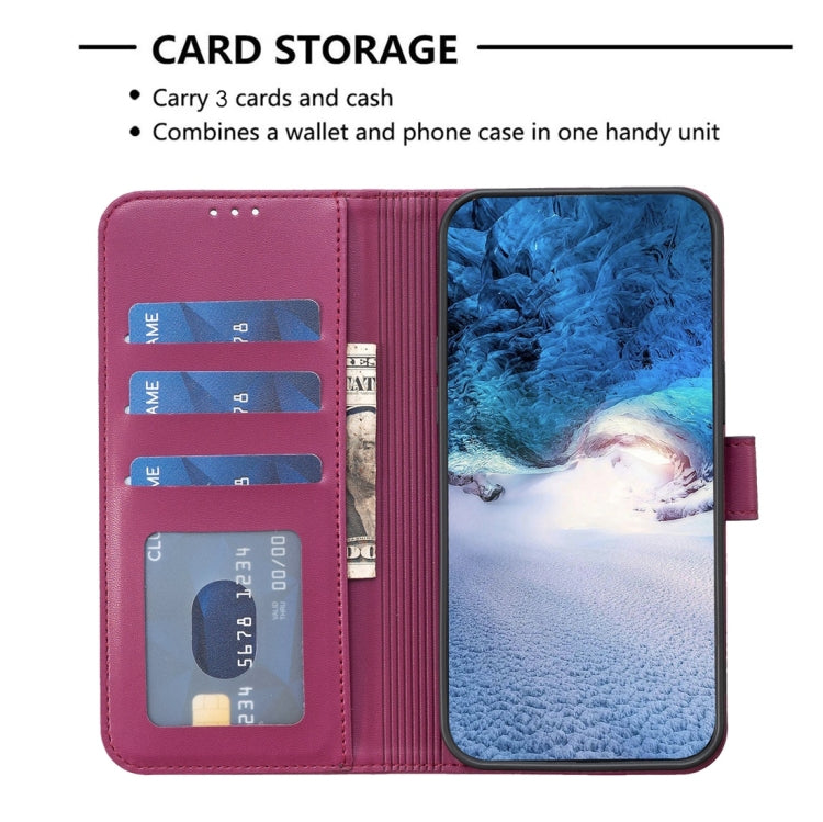 For iPhone 15 Pro Max Four-leaf Embossed Leather Phone Case(Rose Red) - HoMEdemic™ 