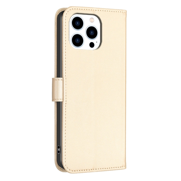 For iPhone 15 Pro Max Four-leaf Embossed Leather Phone Case(Gold) - HoMEdemic™ 