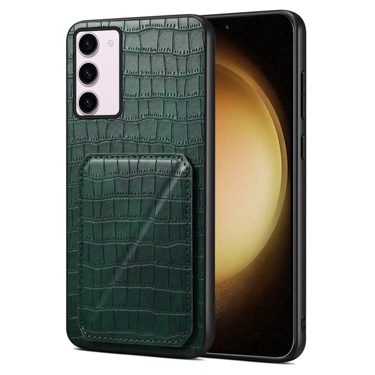 For Samsung Galaxy S23+ 5G Denior Imitation Crocodile Leather Back Phone Case with Holder(Green) - HoMEdemic™ 