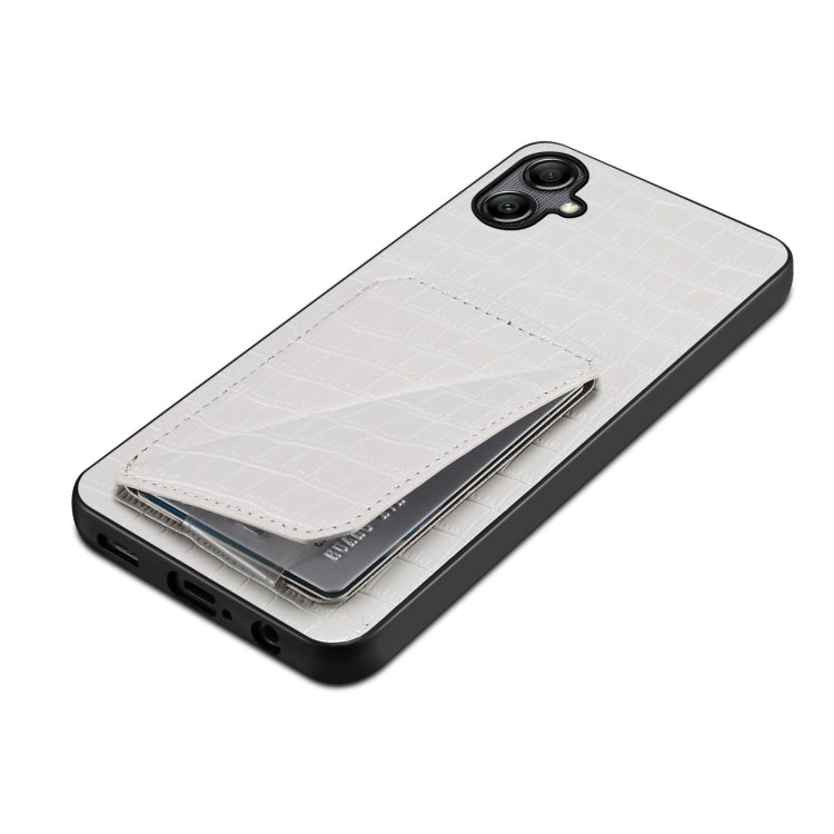 For Samsung Galaxy S23+ 5G Denior Imitation Crocodile Leather Back Phone Case with Holder(White) - HoMEdemic™ 