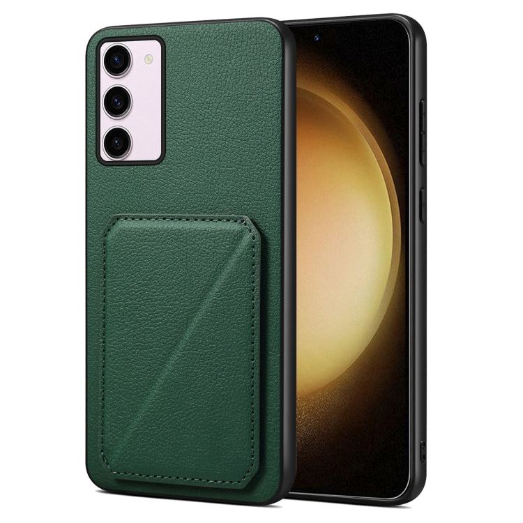 For Samsung Galaxy S23+ 5G Denior Imitation Calf Leather Back Phone Case with Holder(Green) - HoMEdemic™ 
