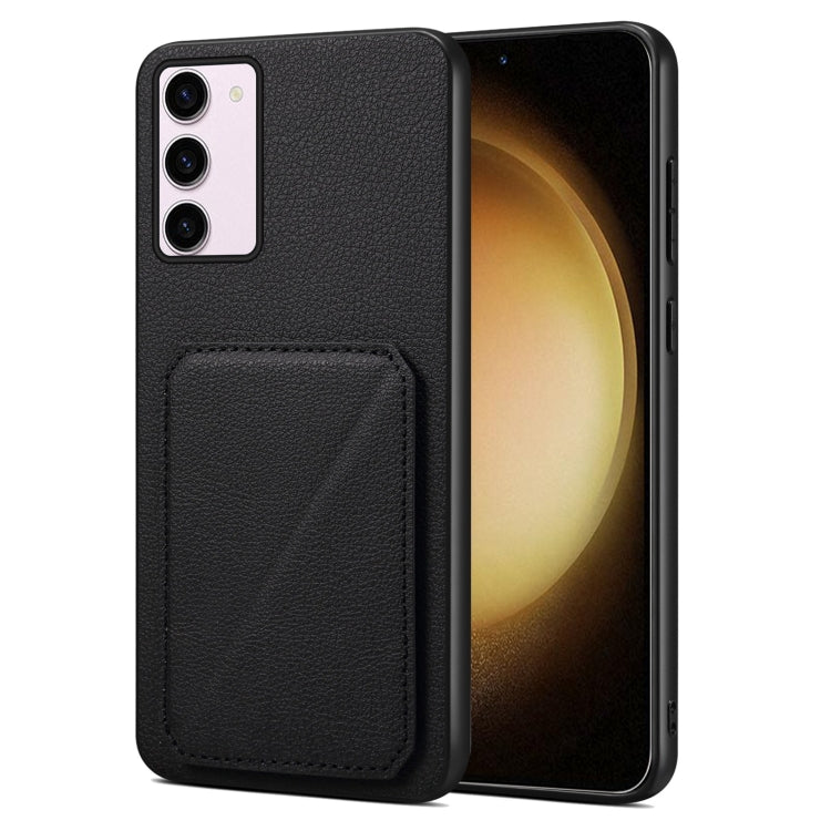 For Samsung Galaxy S23+ 5G Denior Imitation Calf Leather Back Phone Case with Holder(Black) - HoMEdemic™ 