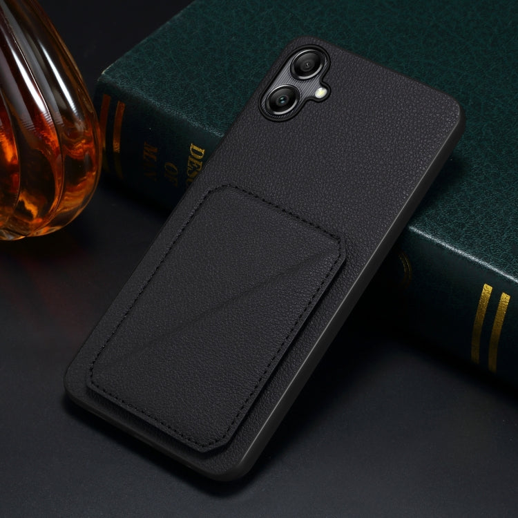 For Samsung Galaxy S23+ 5G Denior Imitation Calf Leather Back Phone Case with Holder(Black) - HoMEdemic™ 