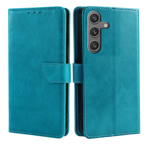 For Samsung Galaxy S24 5G Calf Texture Buckle Flip Leather Phone Case(Light Blue) - HoMEdemic™ 