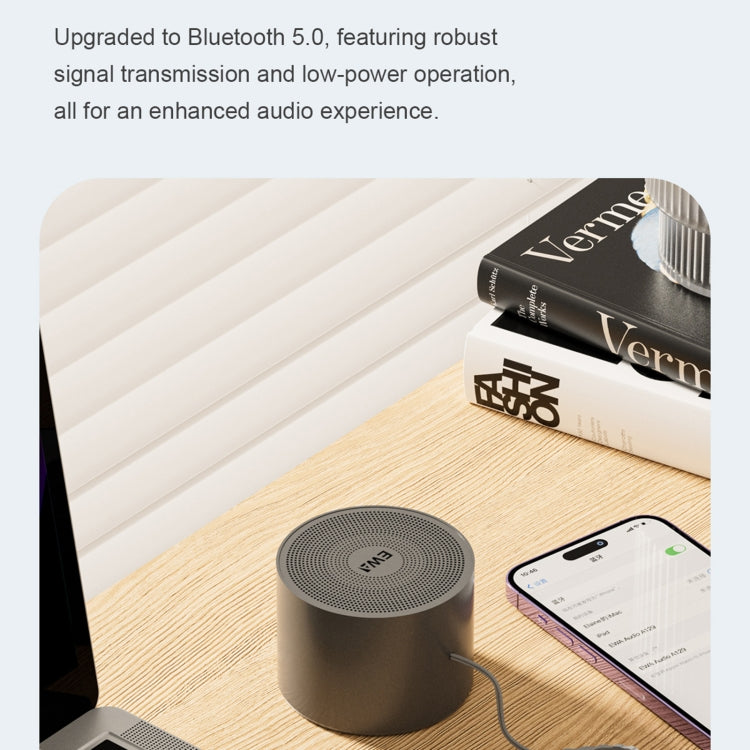 EWA A129 Mini Bluetooth 5.0 Bass Radiator Metal Speaker(Grey) - HoMEdemic™ 