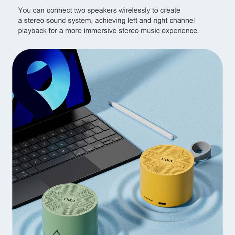 EWA A129 Mini Bluetooth 5.0 Bass Radiator Metal Speaker(Yellow) - HoMEdemic™ 