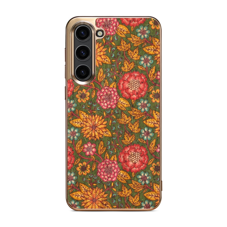 For Samsung Galaxy S23+ 5G Denior Flower Language Series Electroplated Phone Case(Green) - HoMEdemic™ 