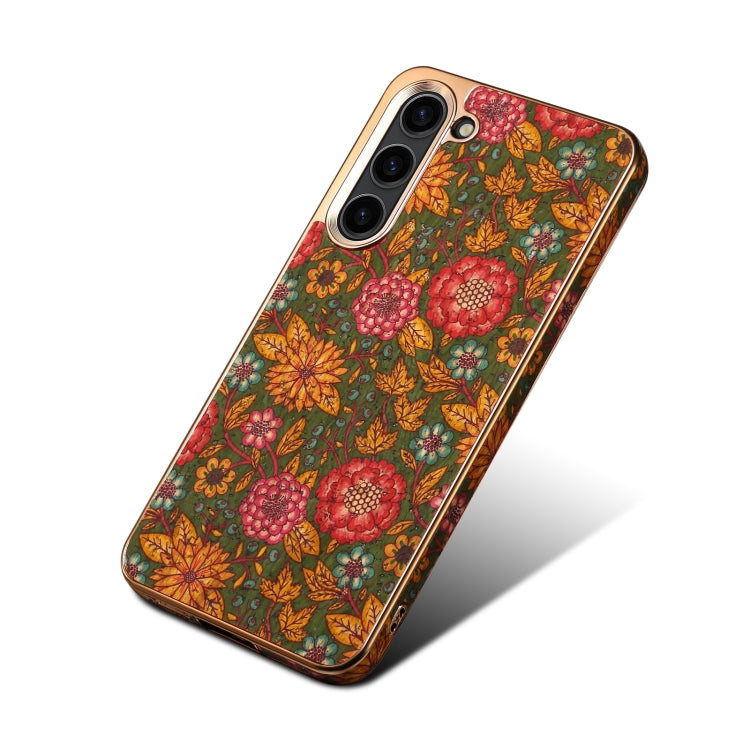 For Samsung Galaxy S23+ 5G Denior Flower Language Series Electroplated Phone Case(Green) - HoMEdemic™ 