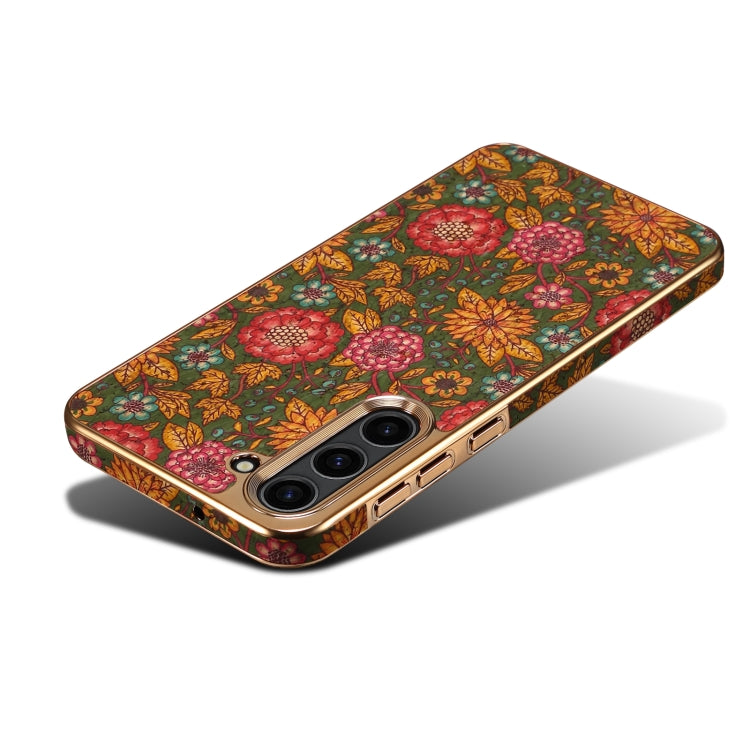 For Samsung Galaxy S23+ 5G Denior Flower Language Series Electroplated Phone Case(Green) - HoMEdemic™ 