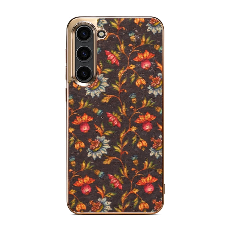For Samsung Galaxy S23+ 5G Denior Flower Language Series Electroplated Phone Case(Black) - HoMEdemic™ 