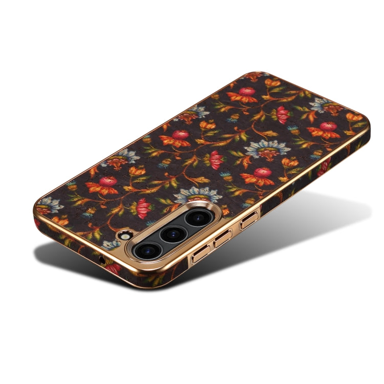 For Samsung Galaxy S23+ 5G Denior Flower Language Series Electroplated Phone Case(Black) - HoMEdemic™ 