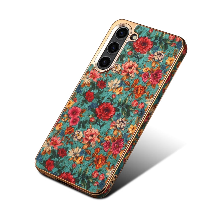 For Samsung Galaxy S23+ 5G Denior Flower Language Series Electroplated Phone Case(Blue) - HoMEdemic™ 