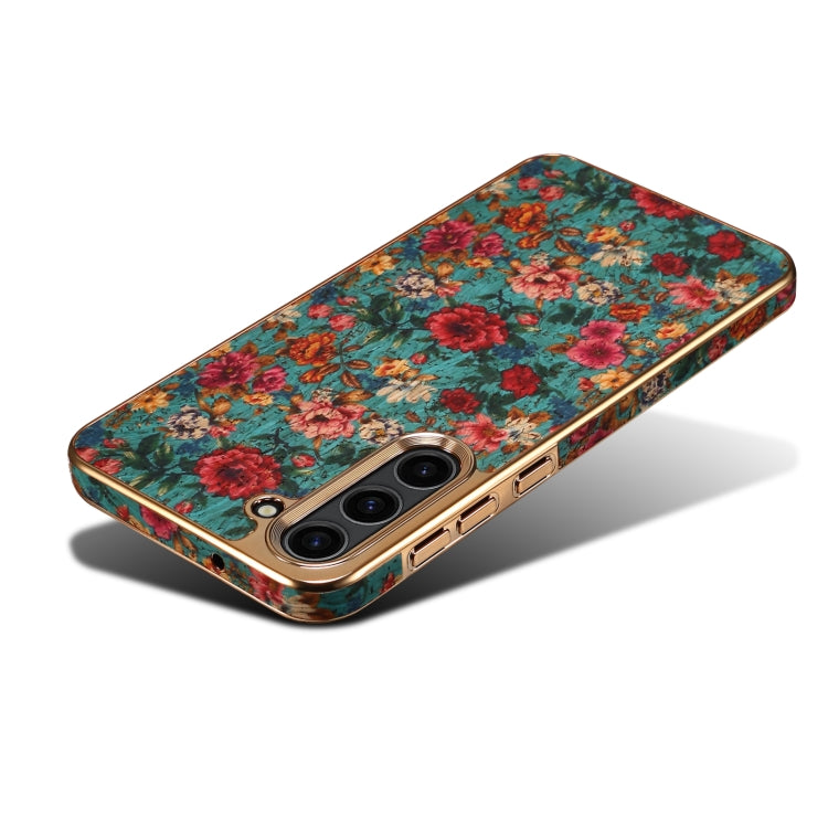 For Samsung Galaxy S23+ 5G Denior Flower Language Series Electroplated Phone Case(Blue) - HoMEdemic™ 