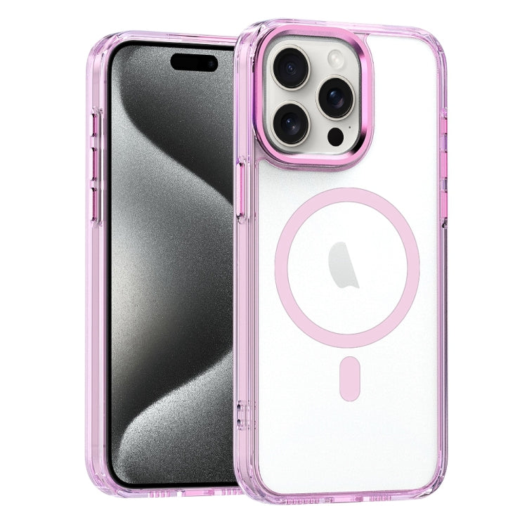 For iPhone 15 Pro Max MagSafe Magnetic Clear Phone Case(Pink) - HoMEdemic™ 