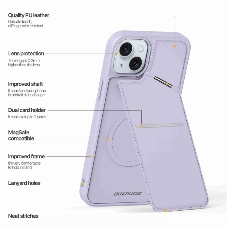 For iPhone 15 DUX DUCIS Rafi II Series MagSafe Magnetic Holder RFID Phone Case(Purple) - HoMEdemic™ 