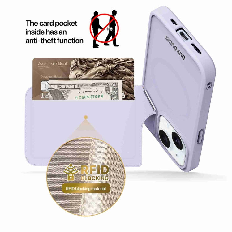 For iPhone 15 DUX DUCIS Rafi II Series MagSafe Magnetic Holder RFID Phone Case(Purple) - HoMEdemic™ 