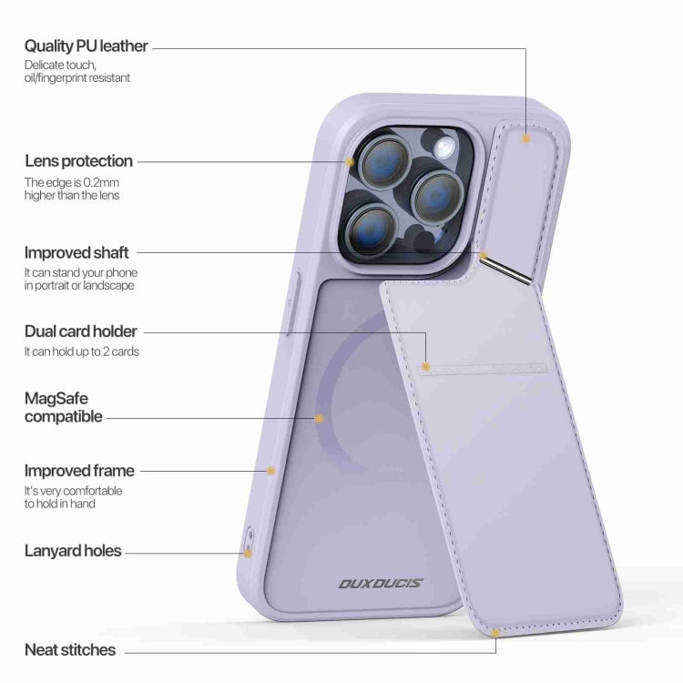 For iPhone 13 Pro DUX DUCIS Rafi II Series MagSafe Magnetic Holder RFID Phone Case(Purple) - HoMEdemic™ 