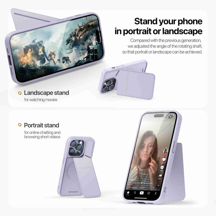 For iPhone 13 Pro DUX DUCIS Rafi II Series MagSafe Magnetic Holder RFID Phone Case(Purple) - HoMEdemic™ 