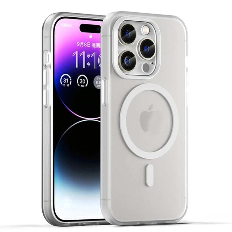 For iPhone 15 Pro MagSafe Frosted Translucent TPU + PC Full Coverage Phone Case(White) - HoMEdemic™ 