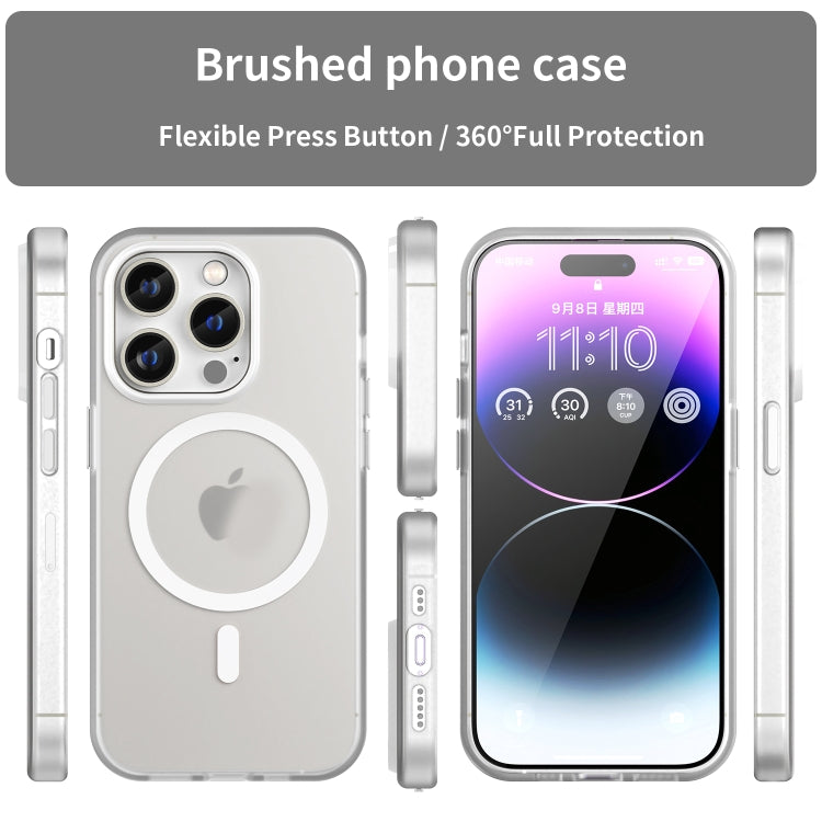 For iPhone 15 Pro MagSafe Frosted Translucent TPU + PC Full Coverage Phone Case(White) - HoMEdemic™ 