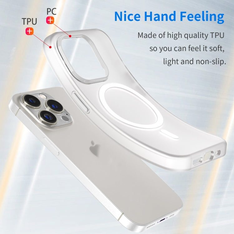 For iPhone 15 Pro MagSafe Frosted Translucent TPU + PC Full Coverage Phone Case(White) - HoMEdemic™ 