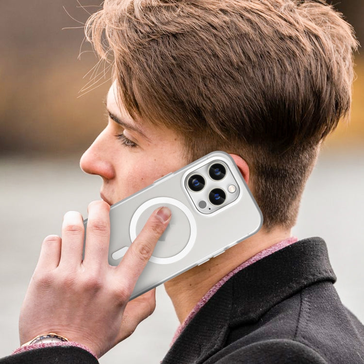 For iPhone 15 Pro MagSafe Frosted Translucent TPU + PC Full Coverage Phone Case(White) - HoMEdemic™ 