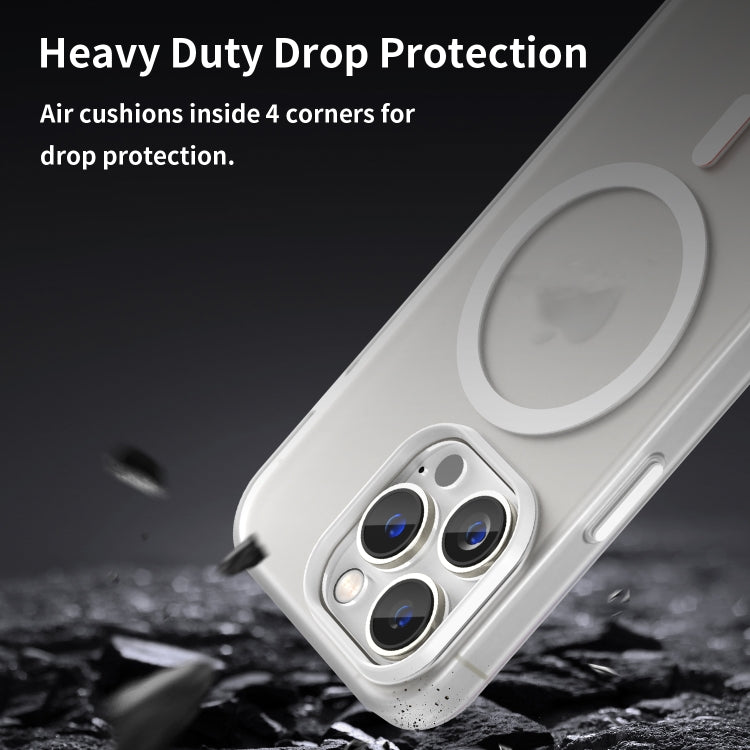 For iPhone 15 Pro MagSafe Frosted Translucent TPU + PC Full Coverage Phone Case(White) - HoMEdemic™ 