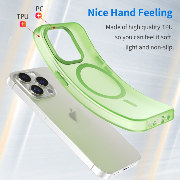 For iPhone 15 Pro MagSafe Frosted Translucent TPU + PC Full Coverage Phone Case(Green) - HoMEdemic™ 