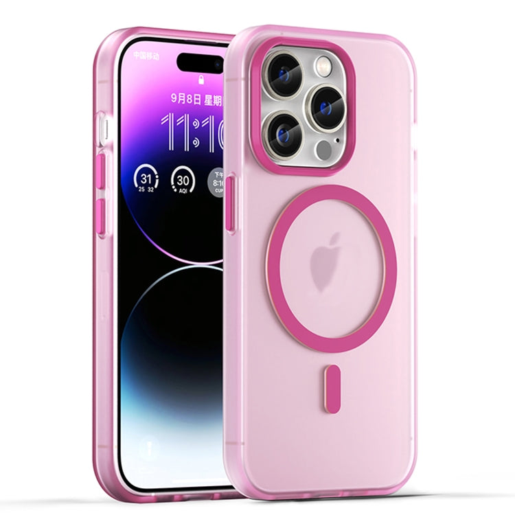 For iPhone 15 Pro MagSafe Frosted Translucent TPU + PC Full Coverage Phone Case(Pink) - HoMEdemic™ 