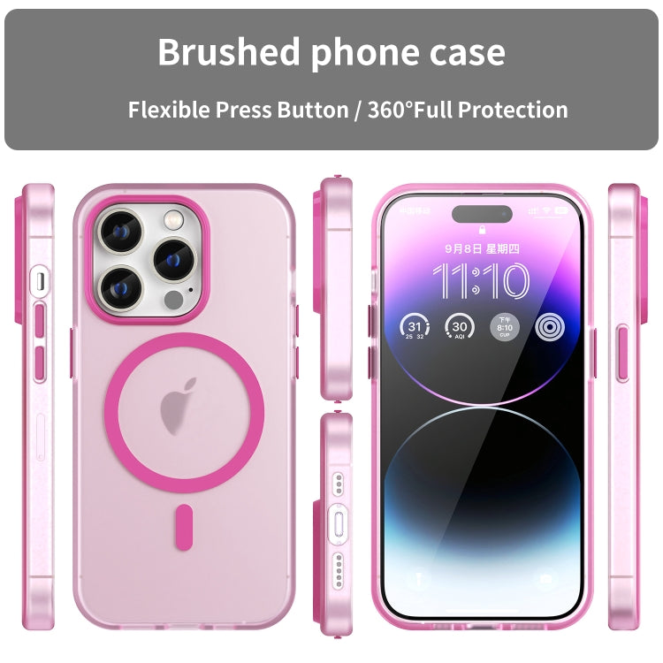 For iPhone 15 Pro MagSafe Frosted Translucent TPU + PC Full Coverage Phone Case(Pink) - HoMEdemic™ 