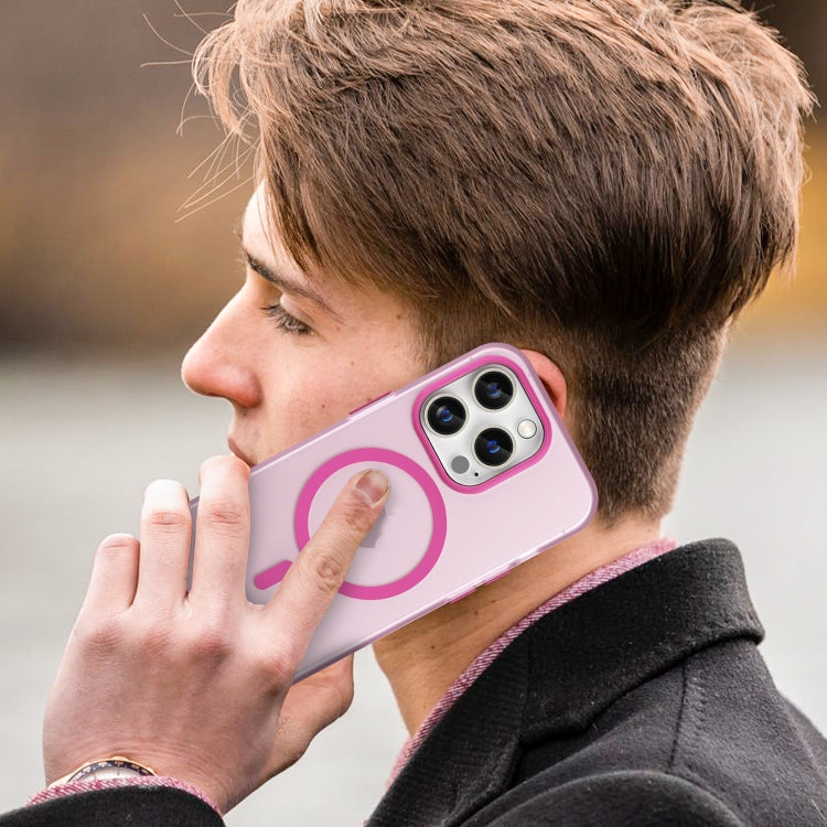 For iPhone 15 Pro MagSafe Frosted Translucent TPU + PC Full Coverage Phone Case(Pink) - HoMEdemic™ 