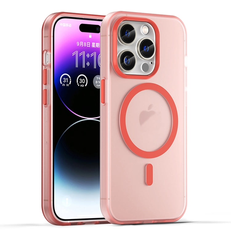 For iPhone 15 Pro MagSafe Frosted Translucent TPU + PC Full Coverage Phone Case(Red) - HoMEdemic™ 