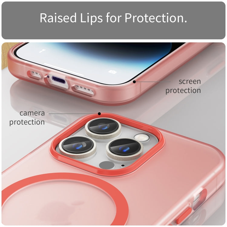 For iPhone 15 Pro MagSafe Frosted Translucent TPU + PC Full Coverage Phone Case(Red) - HoMEdemic™ 