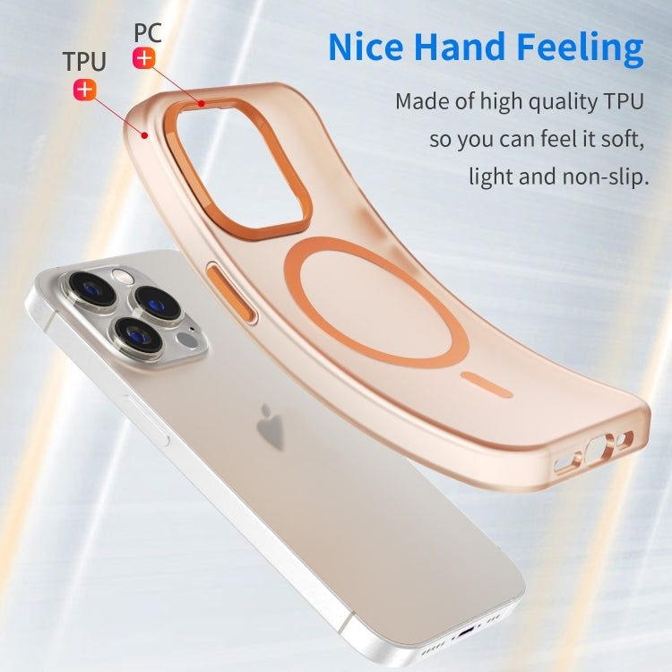 For iPhone 15 Pro MagSafe Frosted Translucent TPU + PC Full Coverage Phone Case(Orange) - HoMEdemic™ 