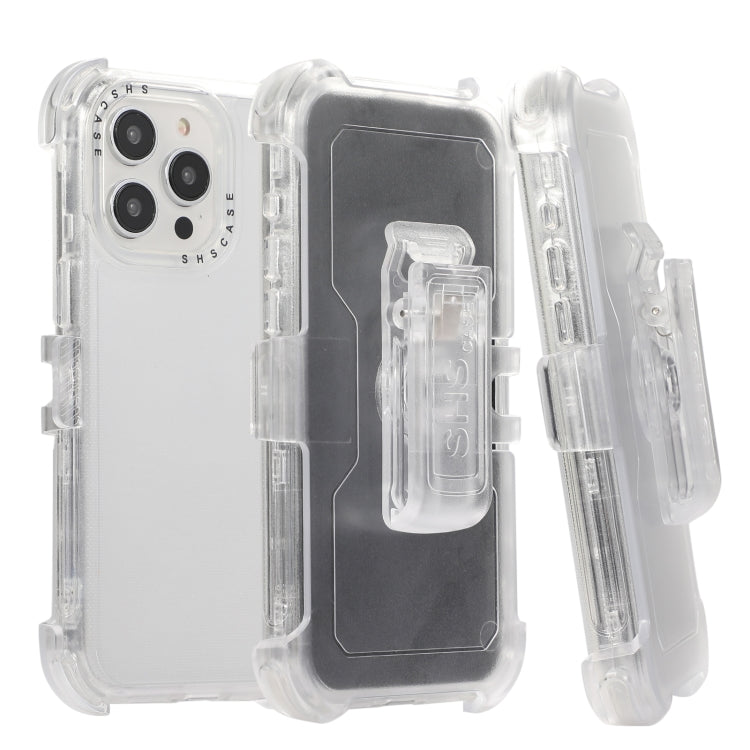 For iPhone 15 Pro Max Frosted PC+TPU Phone Case with Back Clip(White) - HoMEdemic™ 