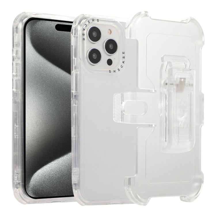 For iPhone 15 Pro Frosted PC+TPU Phone Case with Back Clip(White) - HoMEdemic™ 