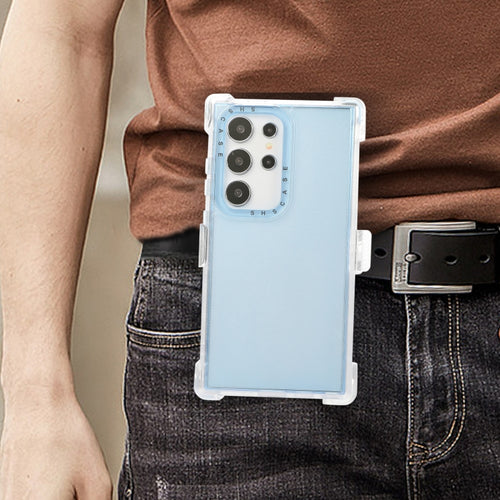 For Samsung Galaxy S24 Ultra 5G Frosted PC+TPU Phone Case with Back Clip(Sky Blue) - HoMEdemic™ 