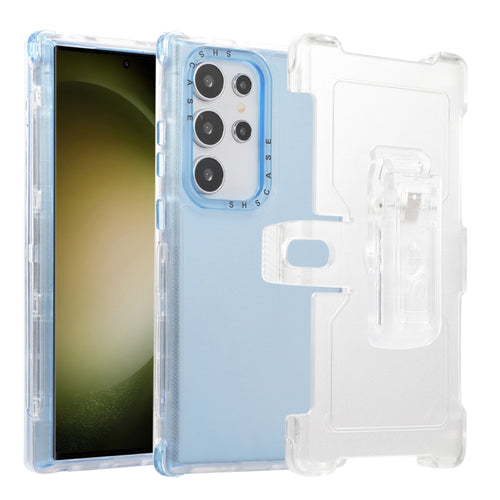 For Samsung Galaxy S24 Ultra 5G Frosted PC+TPU Phone Case with Back Clip(Sky Blue) - HoMEdemic™ 