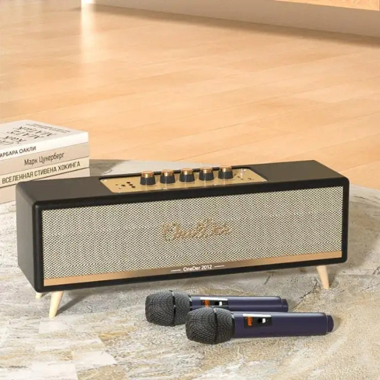 Oneder D8 Wireless Retro Dual Microphone Bluetooth Speaker(Black) - HoMEdemic™ 