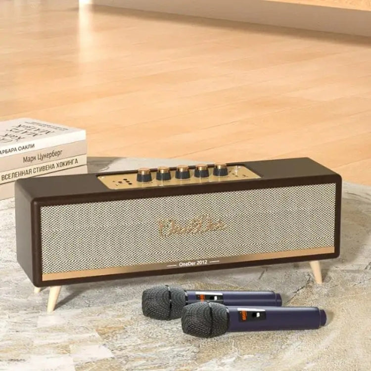 Oneder D8 Wireless Retro Dual Microphone Bluetooth Speaker(Brown) - HoMEdemic™ 