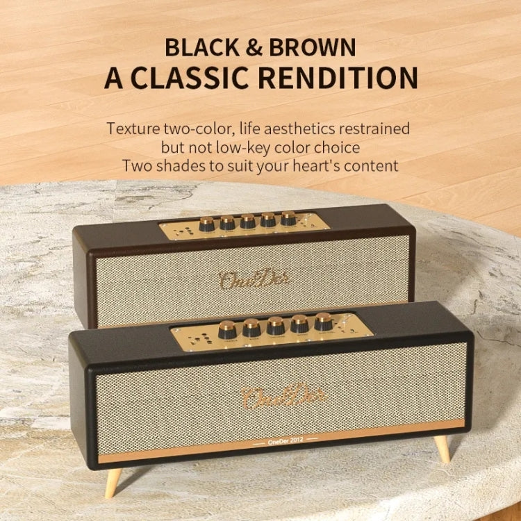 Oneder D8 Wireless Retro Dual Microphone Bluetooth Speaker(Brown) - HoMEdemic™ 