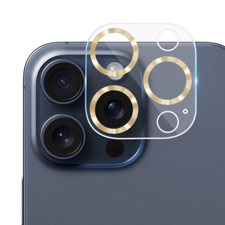 For iPhone 15 Pro Max / 15 Pro Tempered Glass CD Texture Back Camera Film(Gold) - HoMEdemic™ 