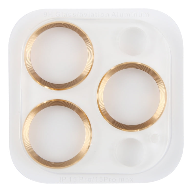 For iPhone 15 Pro Max / 15 Pro Tempered Glass CD Texture Back Camera Film(Gold) - HoMEdemic™ 