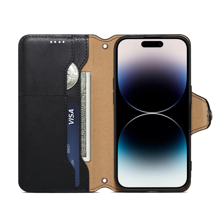 For iPhone 15 Plus Denior Cowhide Texture Wallet Style Leather Phone Case(Black) - HoMEdemic™ 